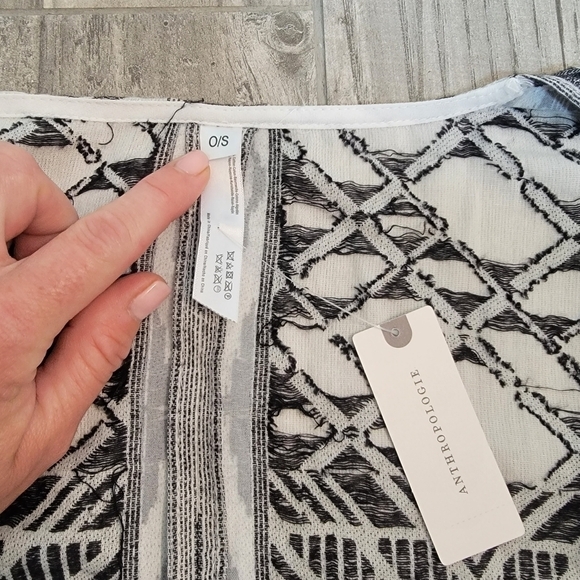 NWT Anthropologie Geometric Open Front Cardigan One Size Fits Most - Picture 8 of 12